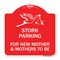 Signmission Stork Parking for New Mothers and Mothers to Be, Red & White Aluminum Sign, 18" x 18", RW-1818-22836 A-DES-RW-1818-22836 - alternate 1